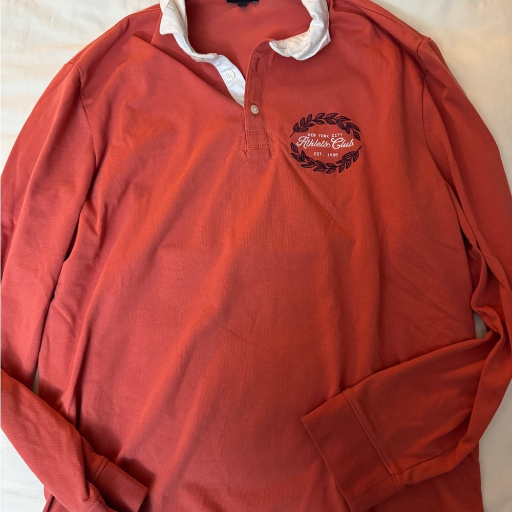 Express Men's Coral Long Sleeve Shirt